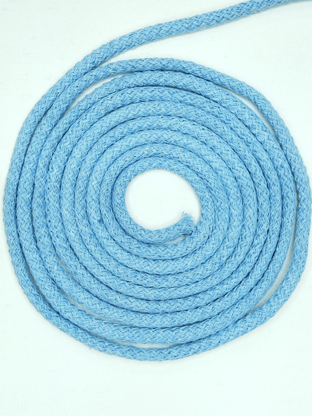 Шнур круглый 5 мм Голубой х/б