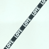 Репсовая лента Черный с принтом LOVE 10 мм