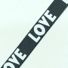 Репсовая лента Черный с принтом LOVE 10 мм